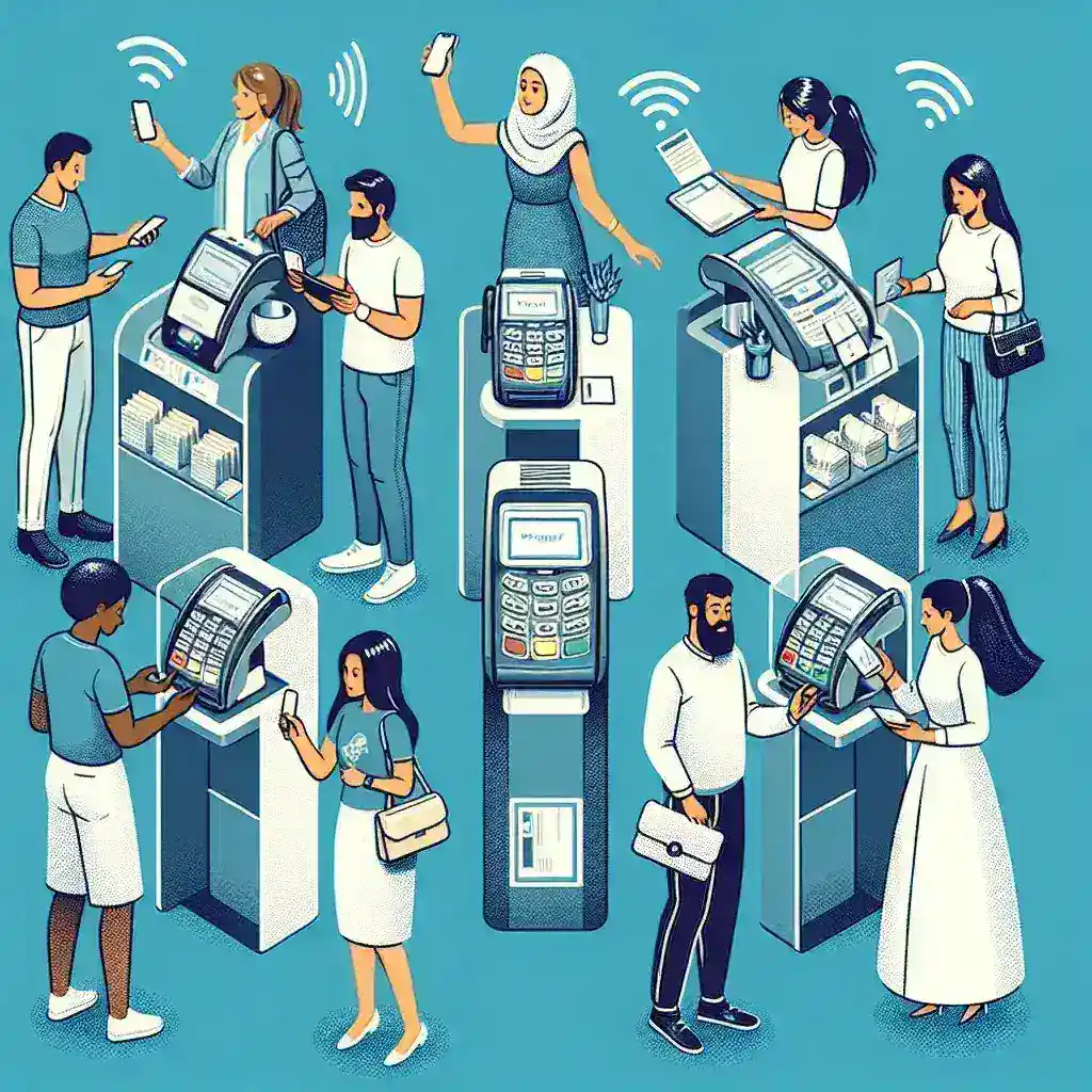 Alt text: "توسّع خدمات الدفع اللاتلامسي في منافذ التجزئة بالمملكة العربية السعودية، مع تسليط الضوء على المحافظ المحلية والعالمية، وتوضيح كيفية تحسين تجربة التسوق للمستهلكين."