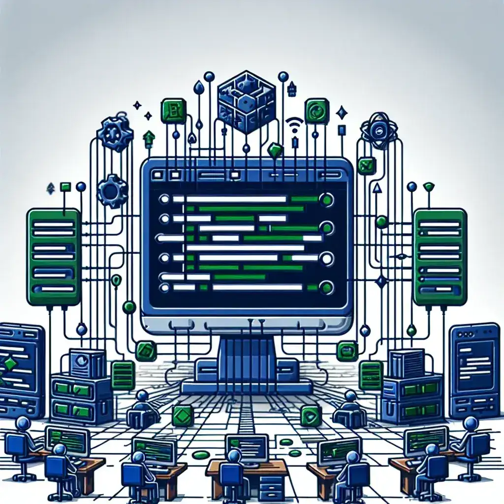 Alt text: "صورة توضيحية لمنصات أتمتة اختبارات التكامل المتقدمة، مع تسليط الضوء على الأدوات والتقنيات المستخدمة في تطوير البرمجيات، مثال ممتاز للمطورين والمؤسسات".