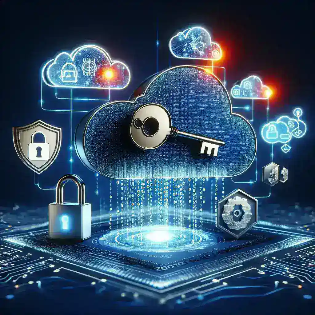 "صورة توضيحية توضح حلول إدارة الأسرار والمفاتيح الأمنية عبر الخدمات السحابية، تسلط الضوء على الأمان الرقمي وأساليب حماية المعلومات في المقال بعنوان 'حلول إدارة الأسرار والمفاتيح الأمنية عبر الخدمات السحابية: دليل شامل للأمان الرقمي'."